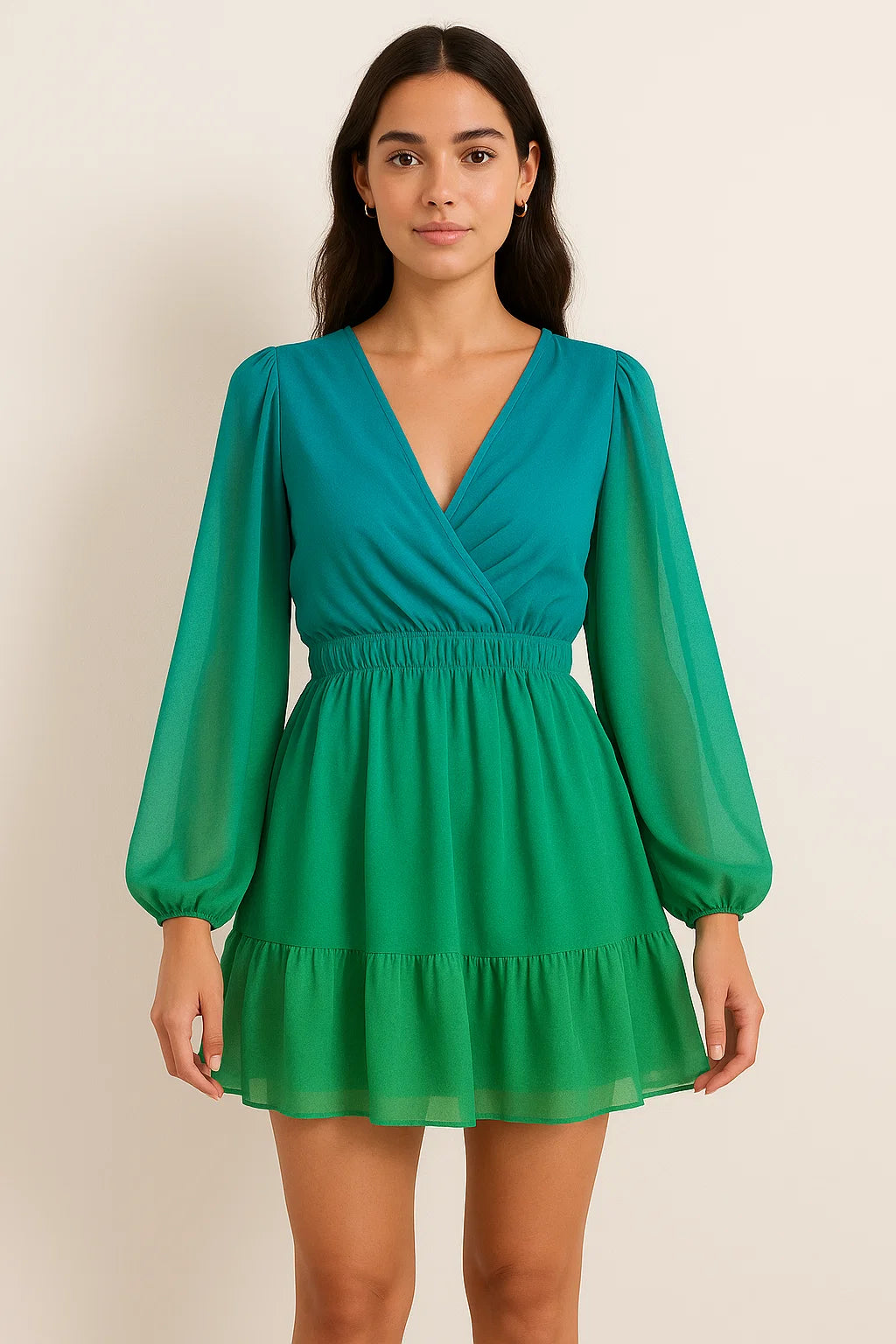 Multi Gradients Cool Pattern Digital Printed Fabric - Pure Georgette