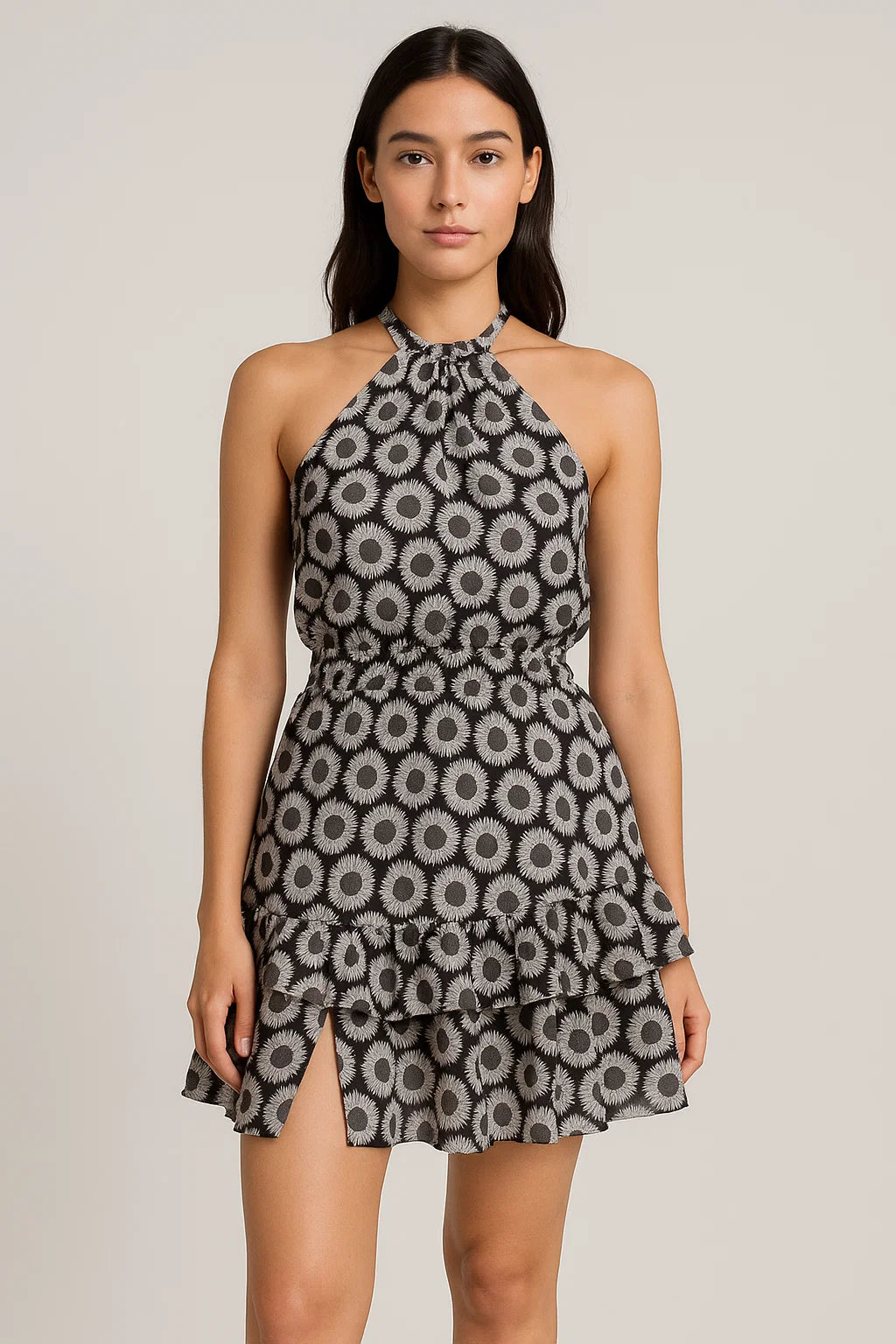 Vintage Old Sunflower Digital Printed Fabric - Pure Georgette