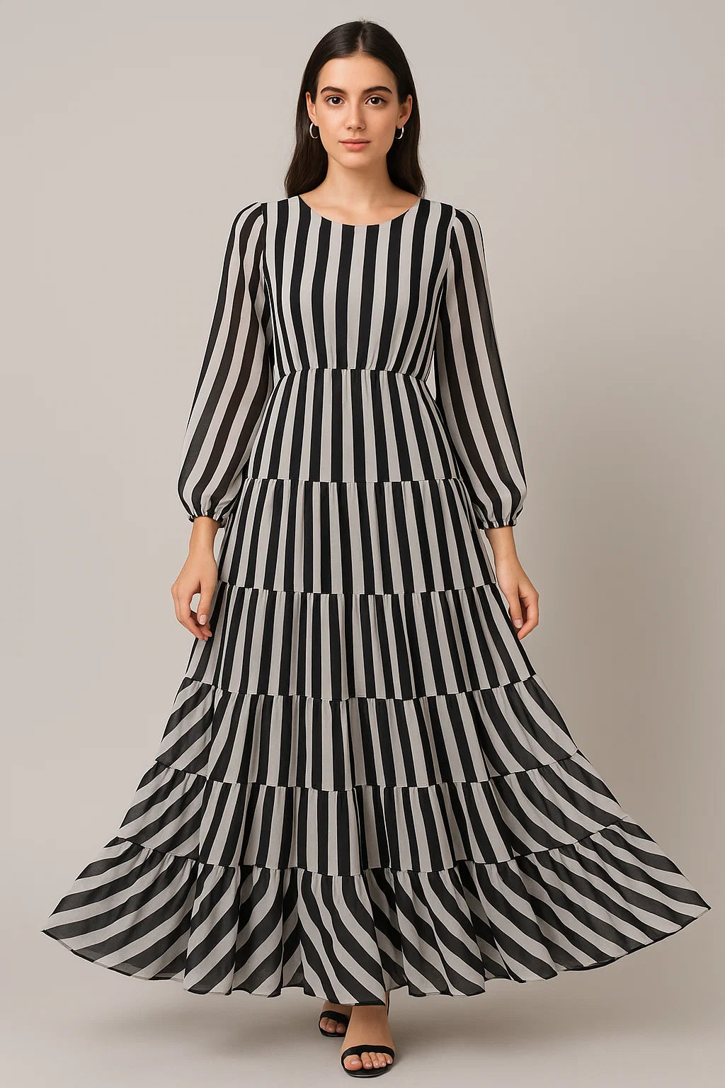 Decorative Black And White Zebra Digital Printed Fabric - Pure Georgette