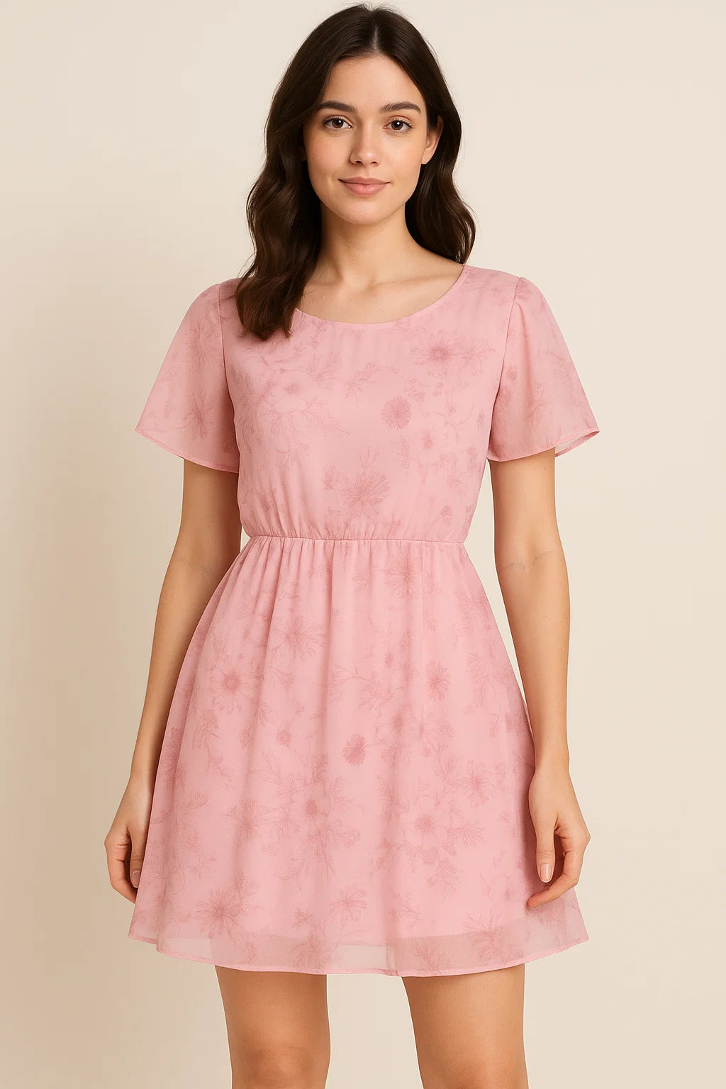 Pinkish Sunflower And Citntz Digital Printed Fabric - Pure Georgette