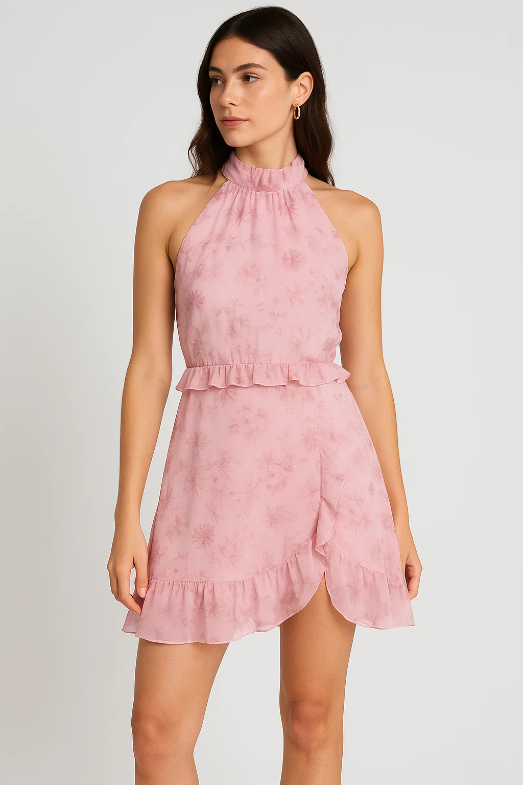 Pinkish Sunflower And Citntz Digital Printed Fabric - Pure Georgette