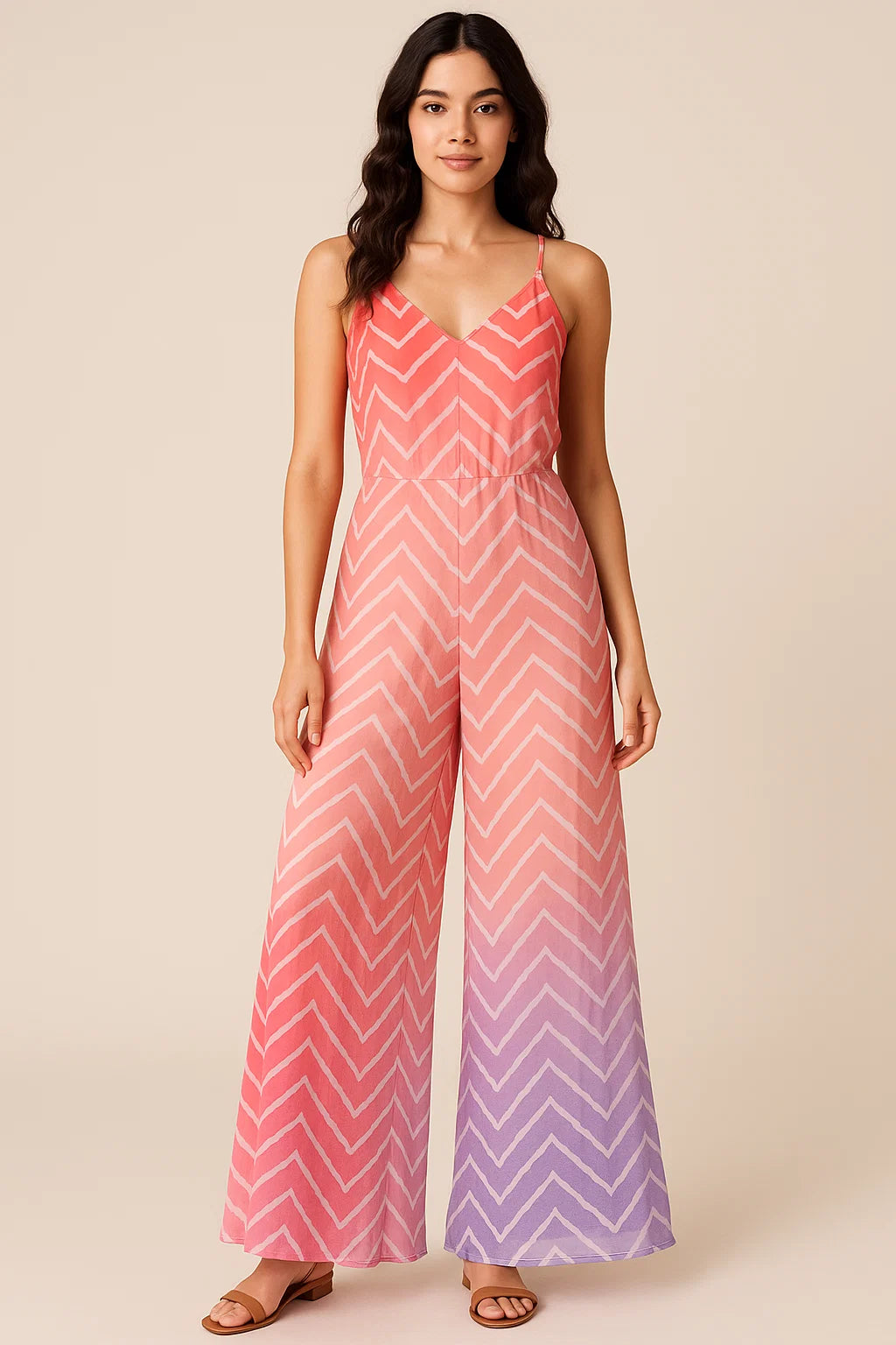 Seamless Multicolour Zigzag Digital Printed Fabric - Pure Georgette