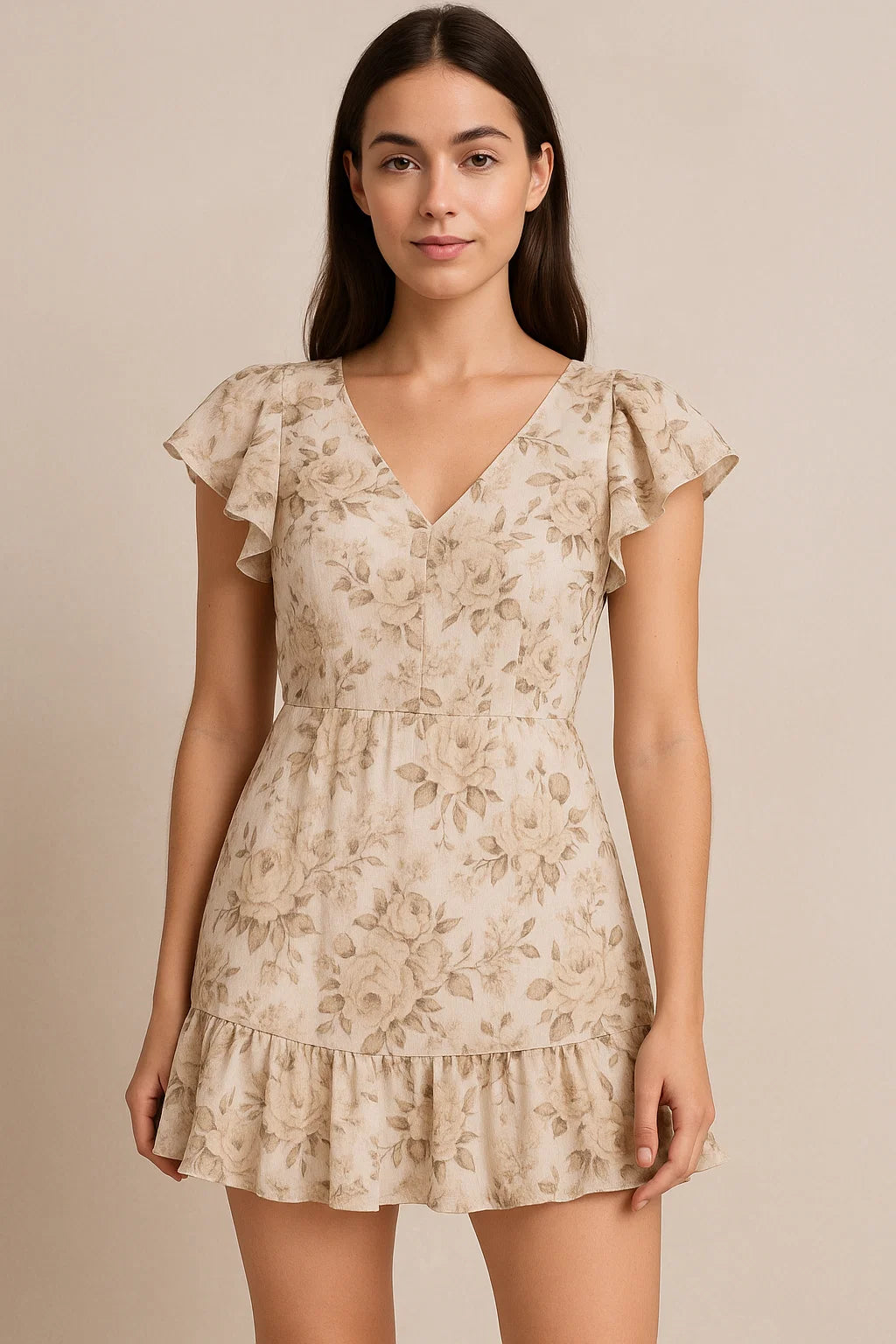 Floral Bright Golden Floral Digital Printed Fabric - Pure Georgette