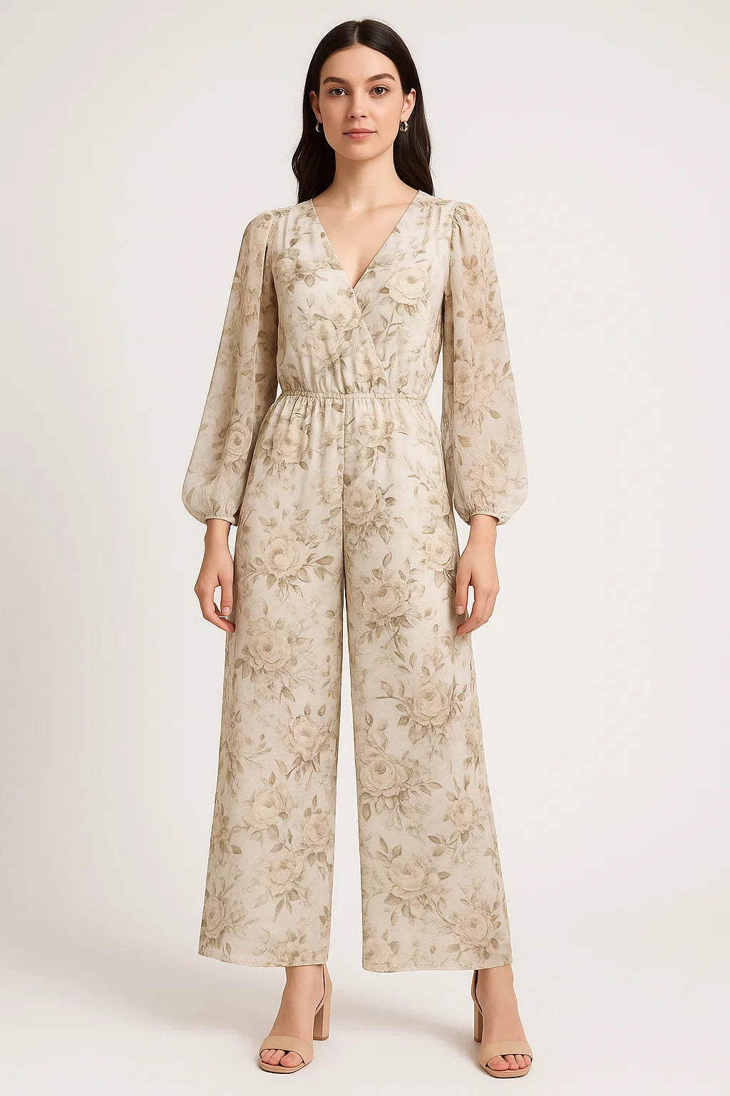 Floral Bright Golden Floral Digital Printed Fabric - Pure Georgette