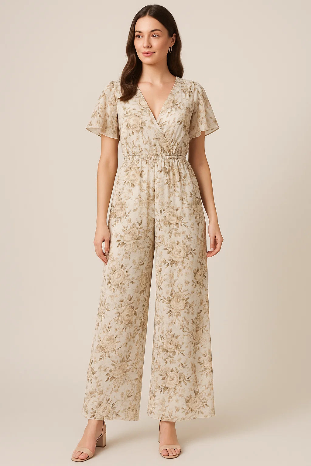 Floral Bright Golden Floral Digital Printed Fabric - Pure Georgette