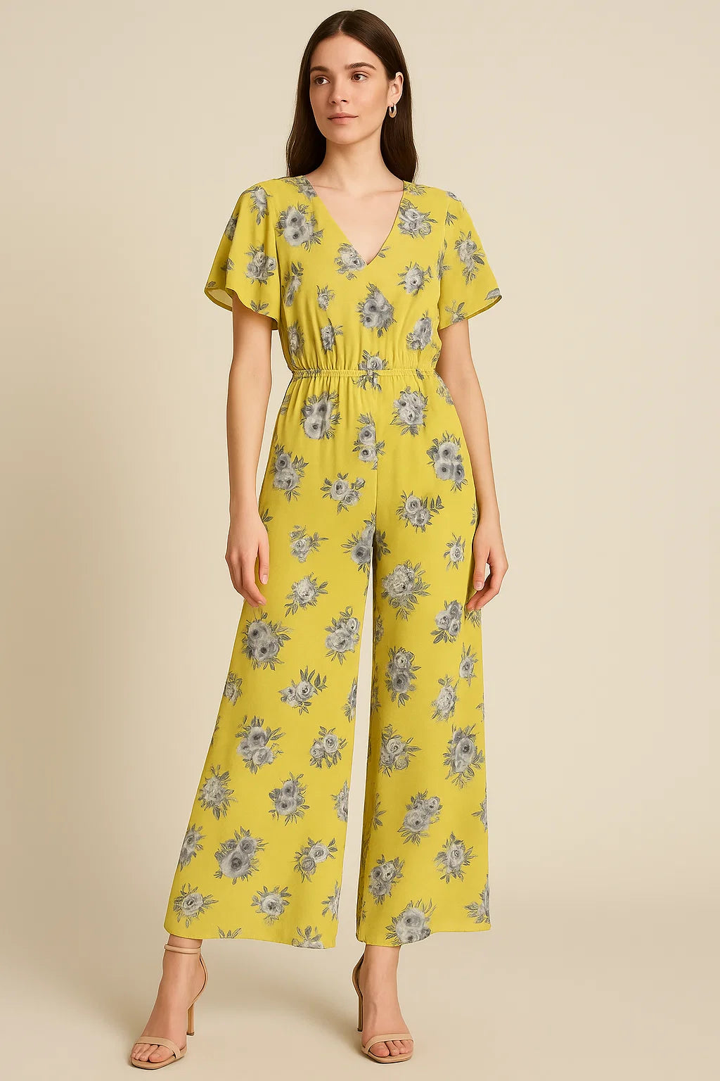 Vintage Art Of Flower Digital Printed Fabric - Pure Georgette