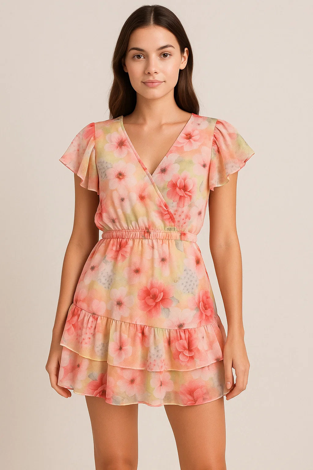 Multi-Color Floral Design Digital Printed Fabric