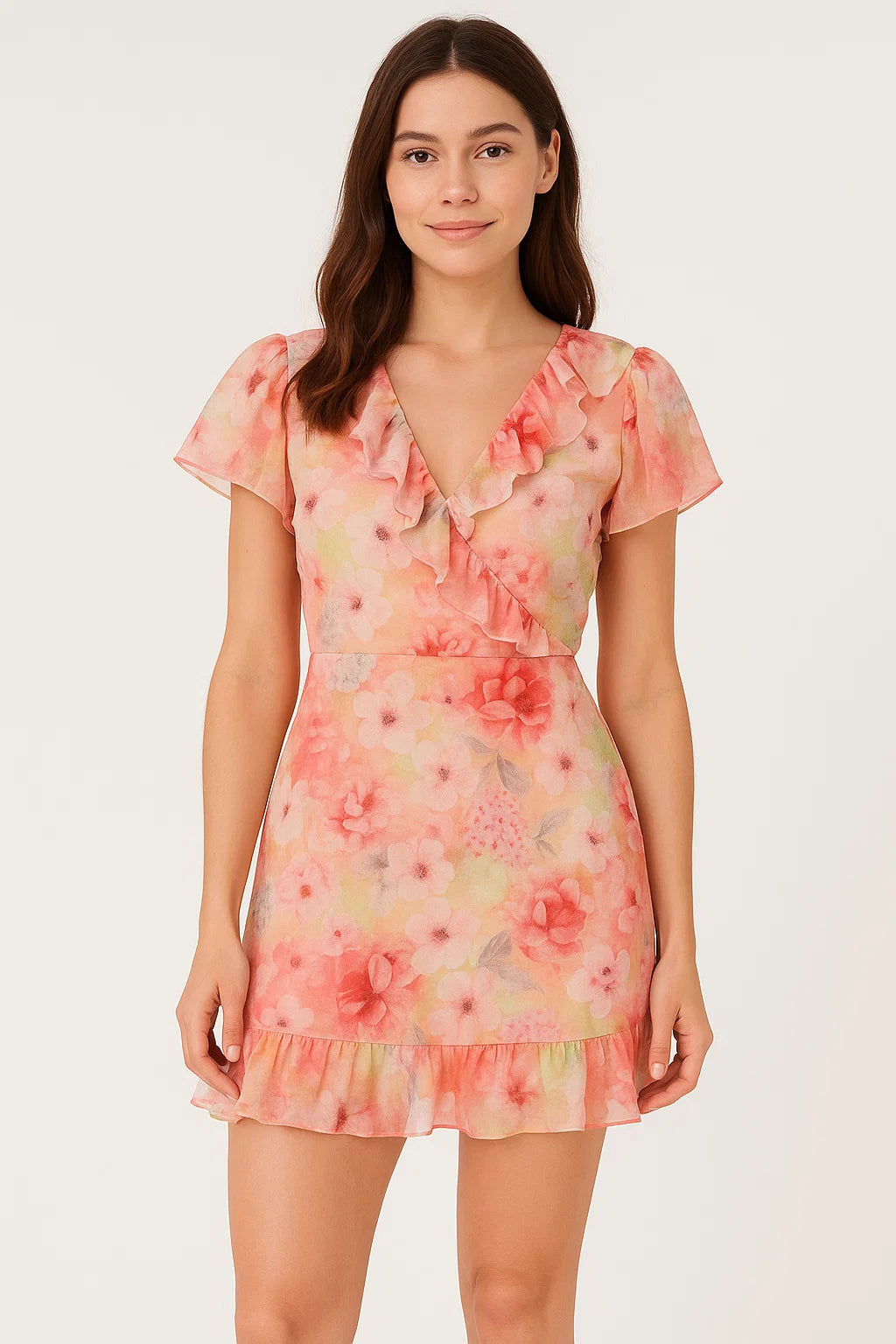 Multi-Color Floral Design Digital Printed Fabric