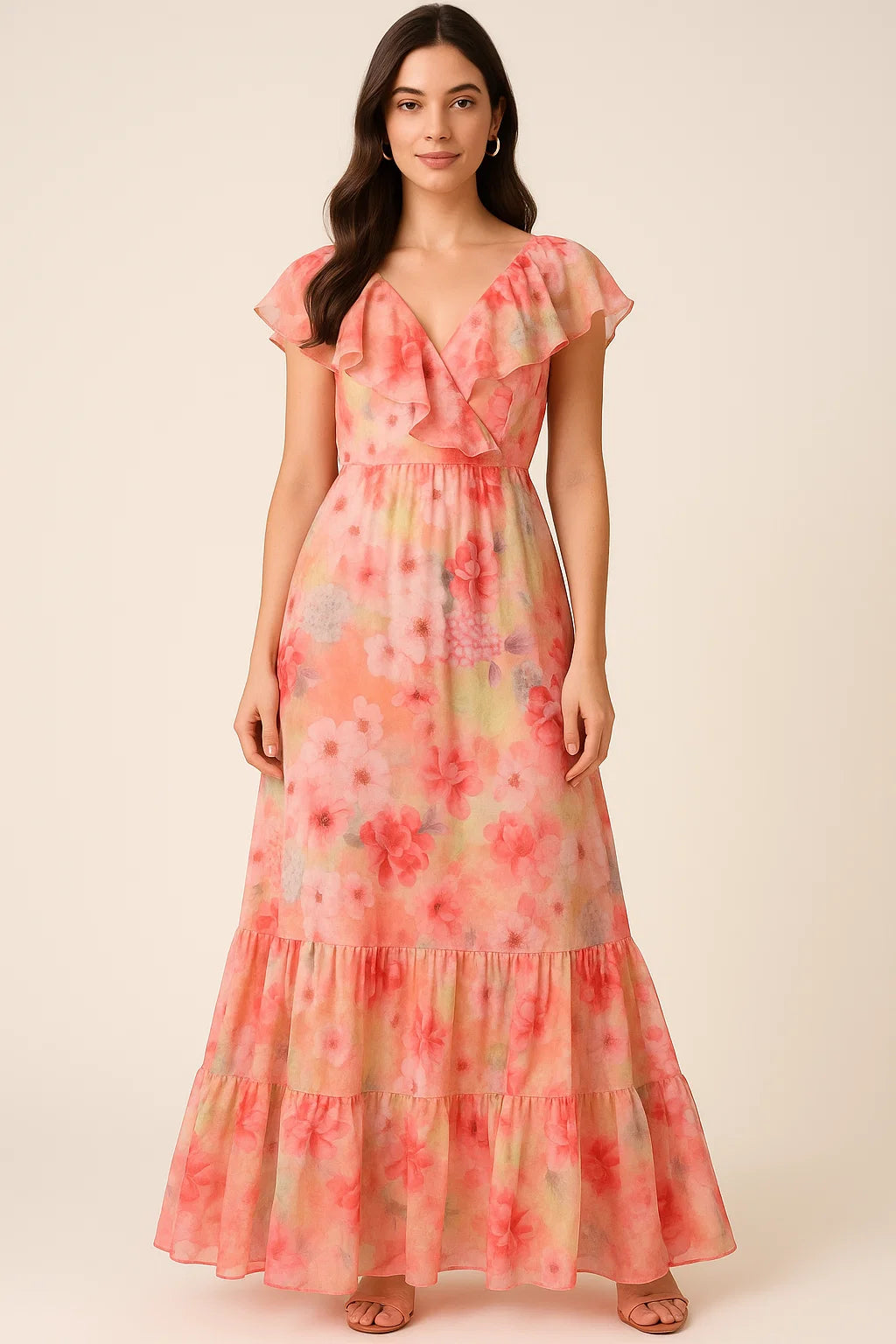 Multi-Color Floral Design Digital Printed Fabric