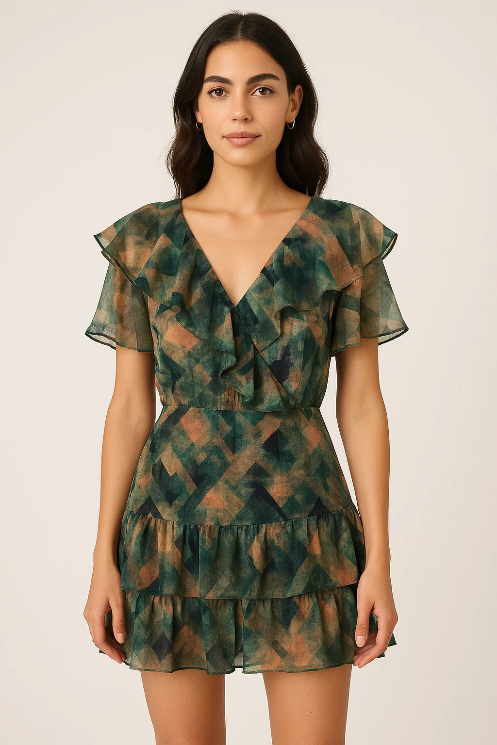 Houndstooth Pattern Digital Printed Fabric