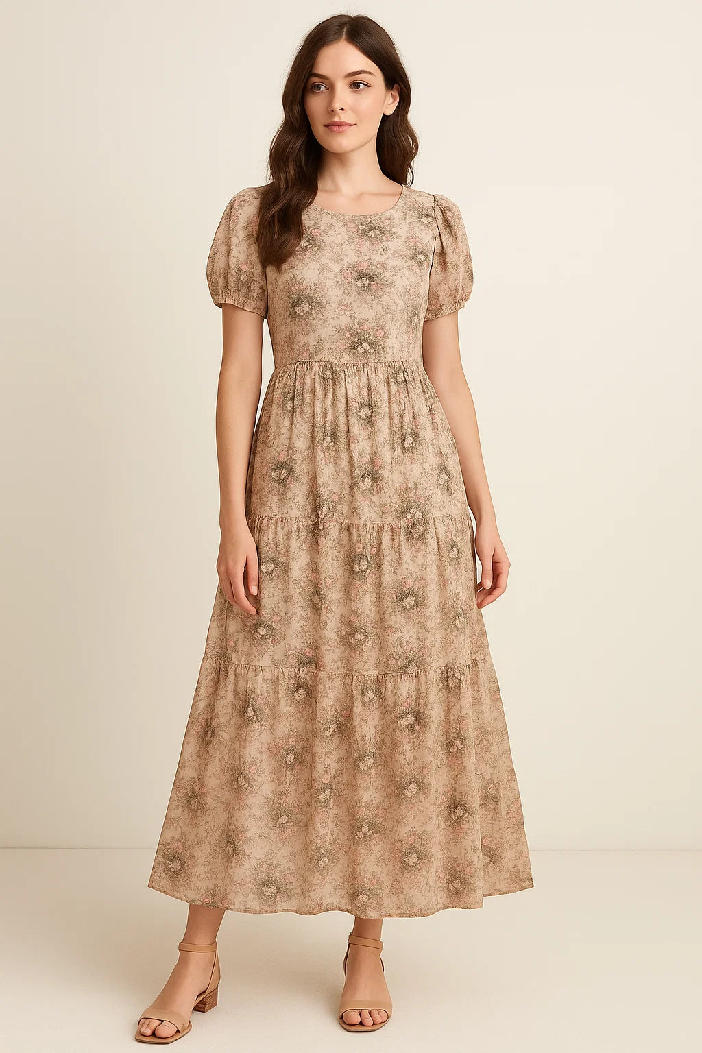 Maroon Floral Pure Cotton Printed Fabric Material