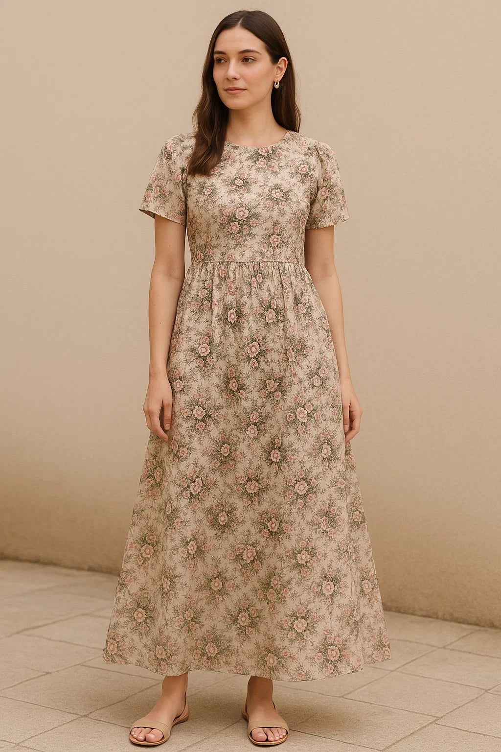 Maroon Floral Pure Cotton Printed Fabric Material