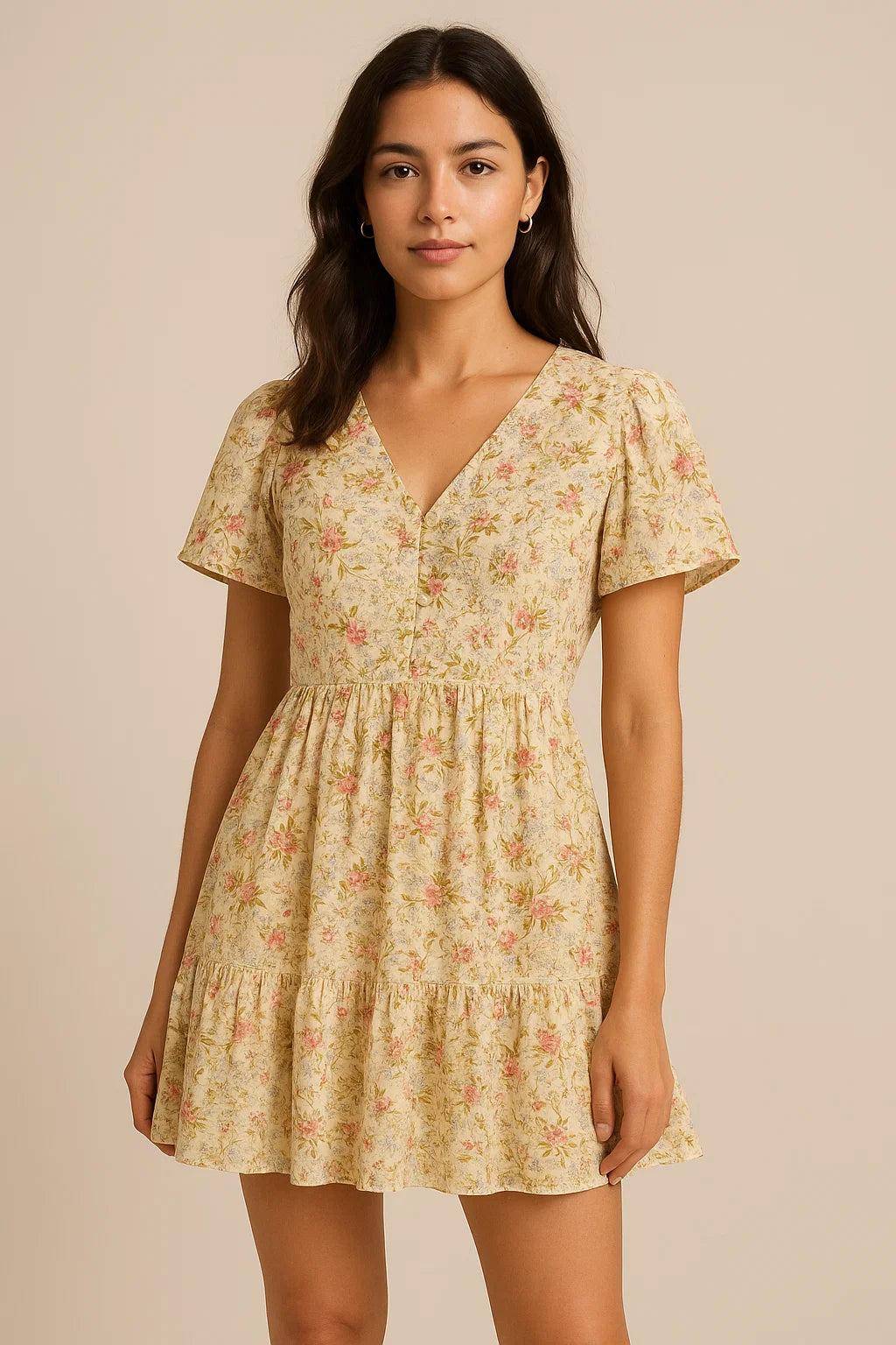 Green Floral Pure Cotton Printed Fabric Material