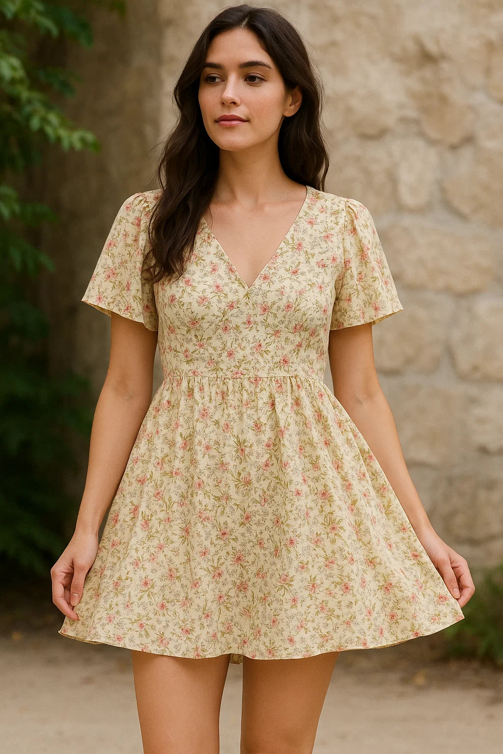 Green Floral Pure Cotton Printed Fabric Material