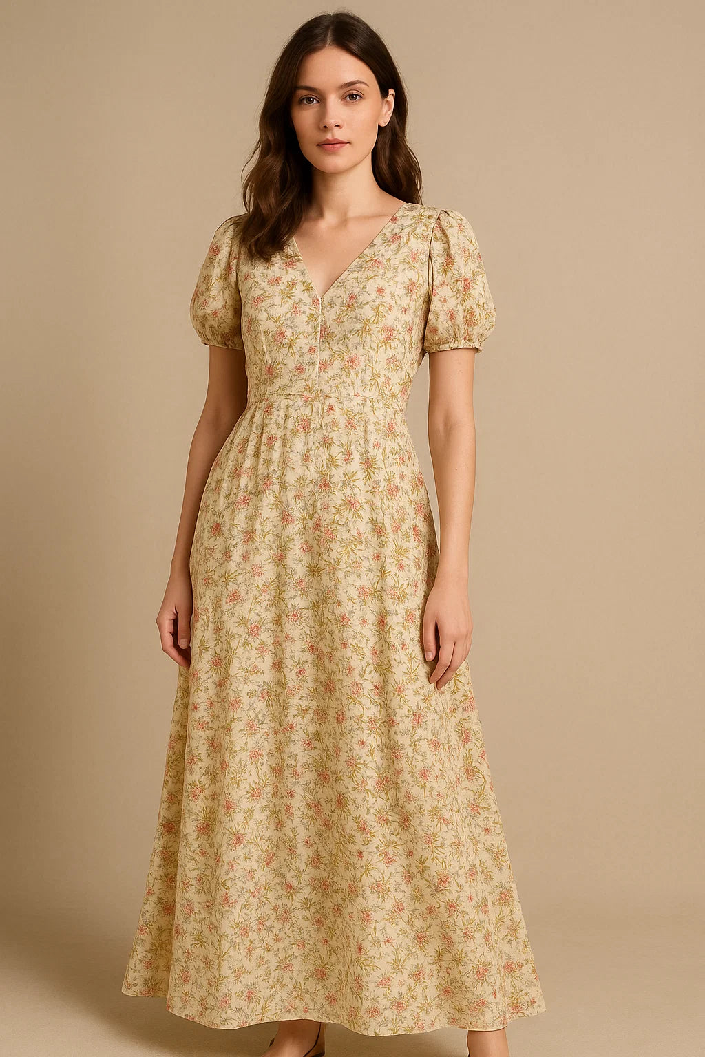 Green Floral Pure Cotton Printed Fabric Material