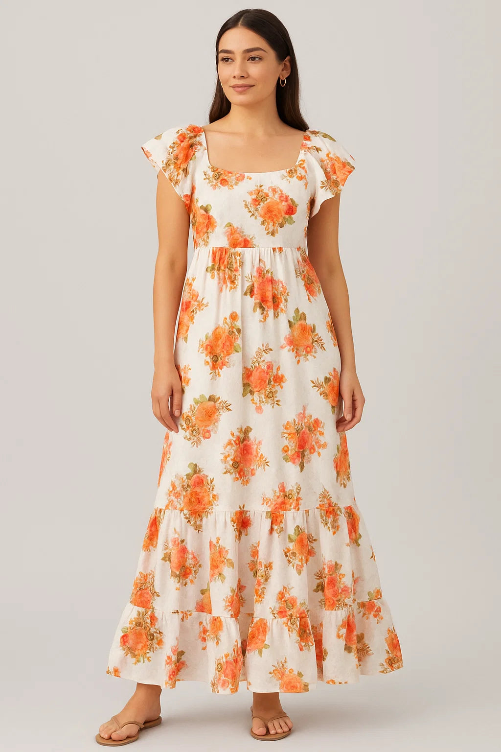 Classic Multicolor Roses With Leaves Digital Printed Fabric - Pure Cotton