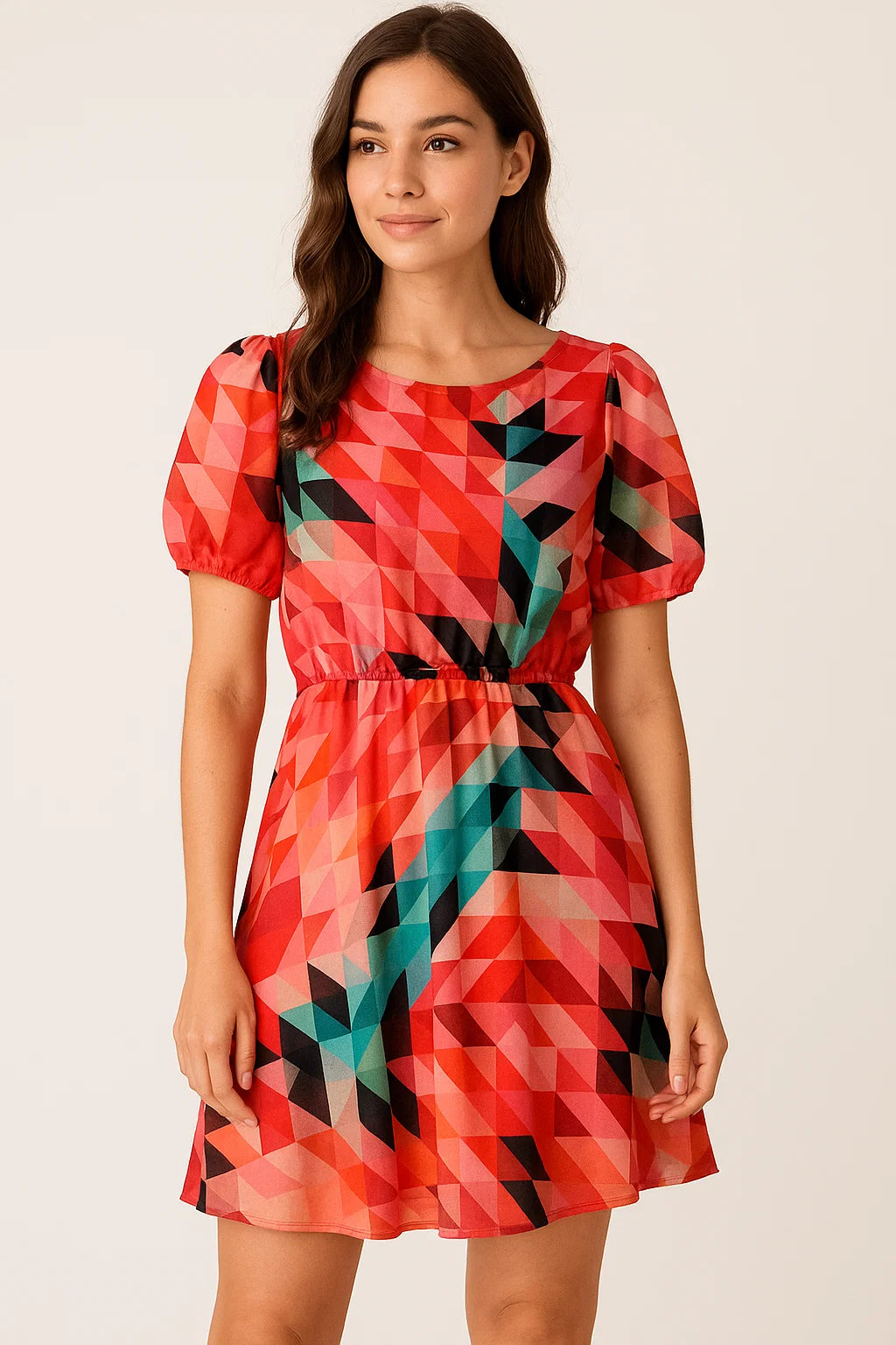 Attractive Multicolor Abstract Pattern Digital Printed Fabric - Pure Cotton