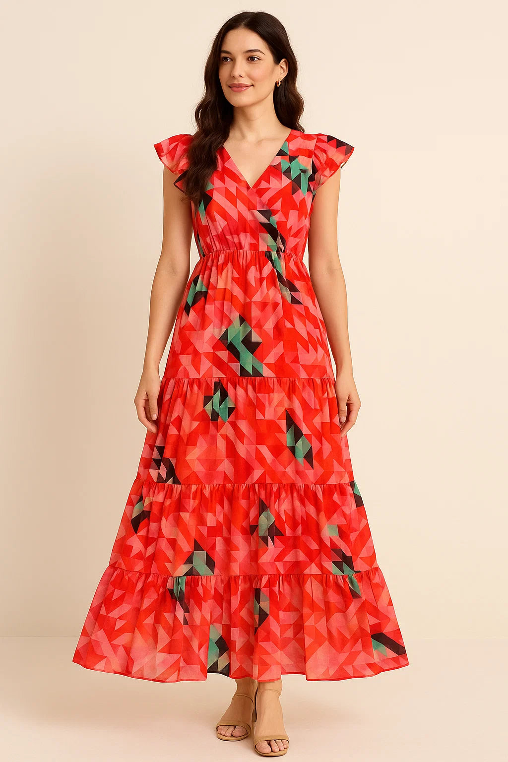 Attractive Multicolor Abstract Pattern Digital Printed Fabric - Pure Cotton