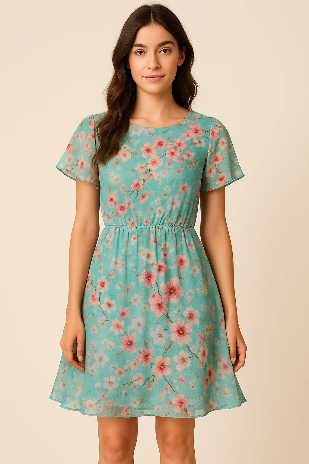 Periwinkle Floral Spring Flower Digital Printed Fabric - Pure Cotton