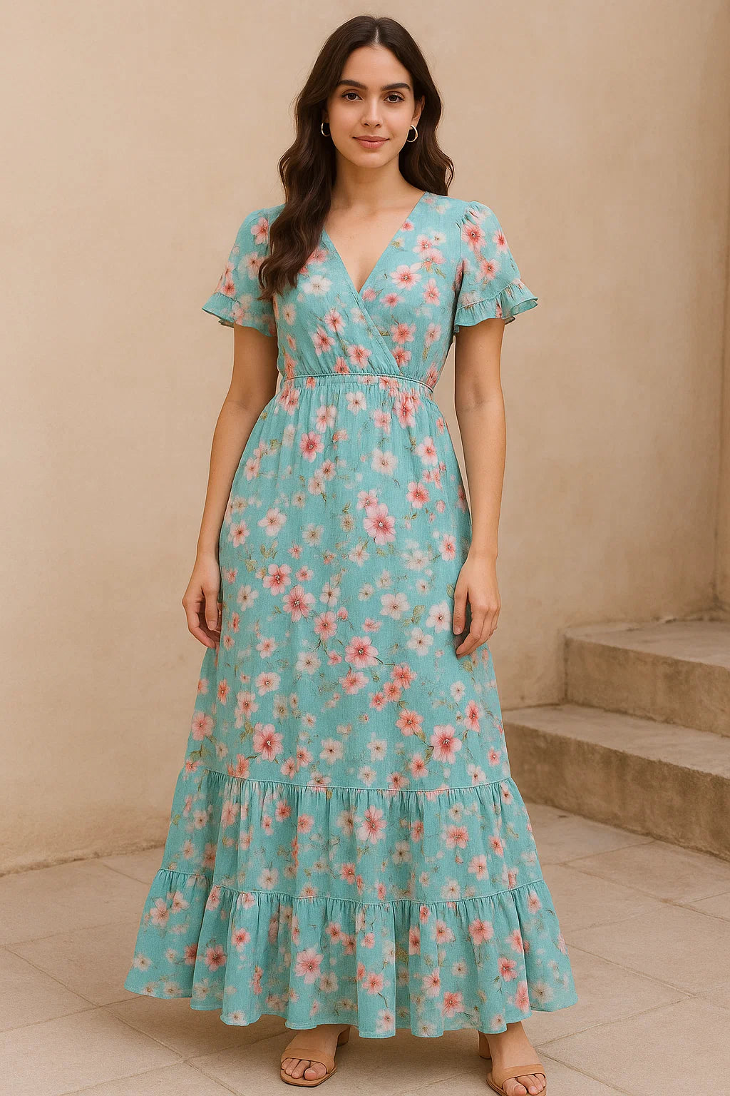 Periwinkle Floral Spring Flower Digital Printed Fabric - Pure Cotton