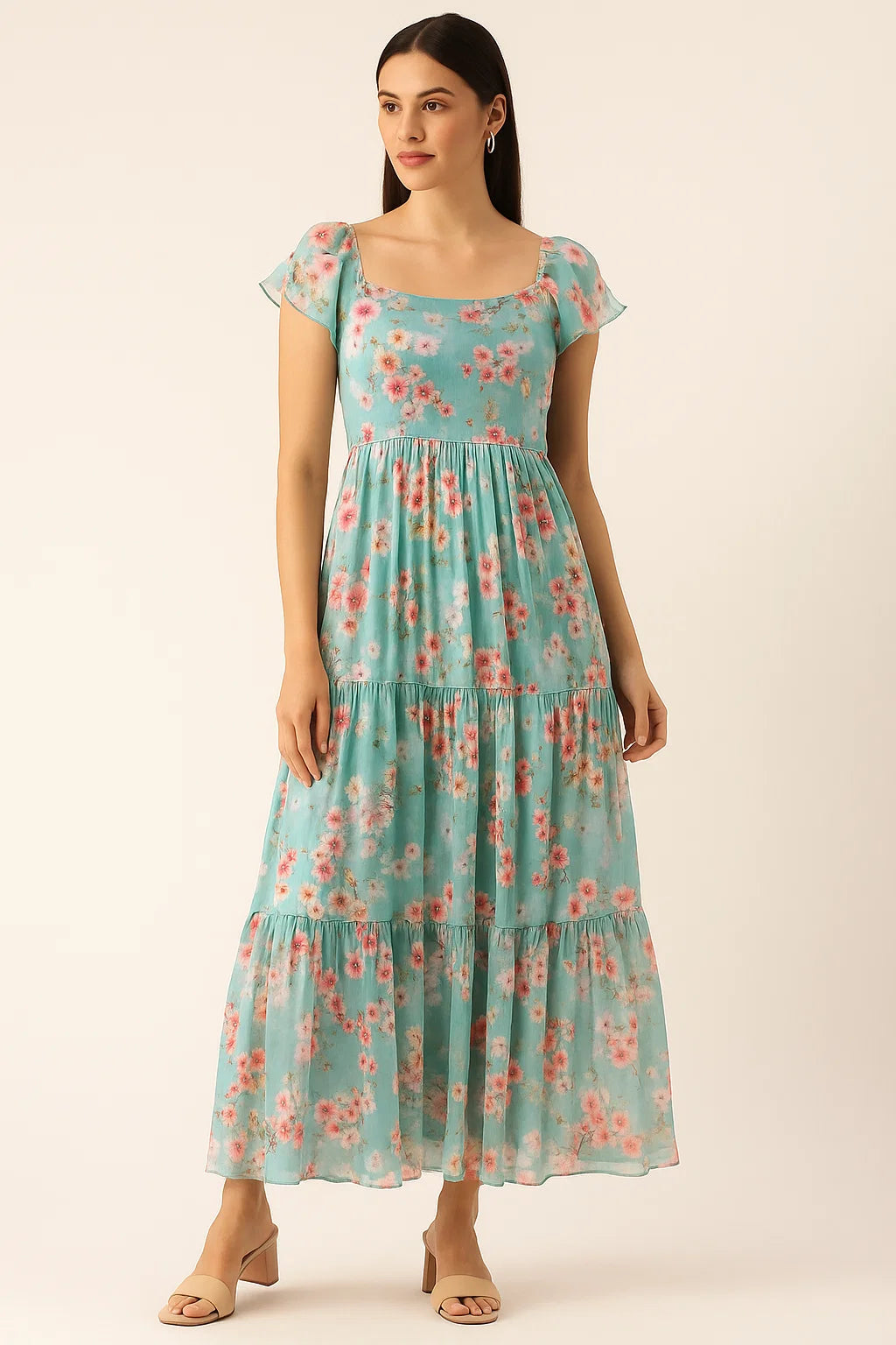 Periwinkle Floral Spring Flower Digital Printed Fabric - Pure Cotton