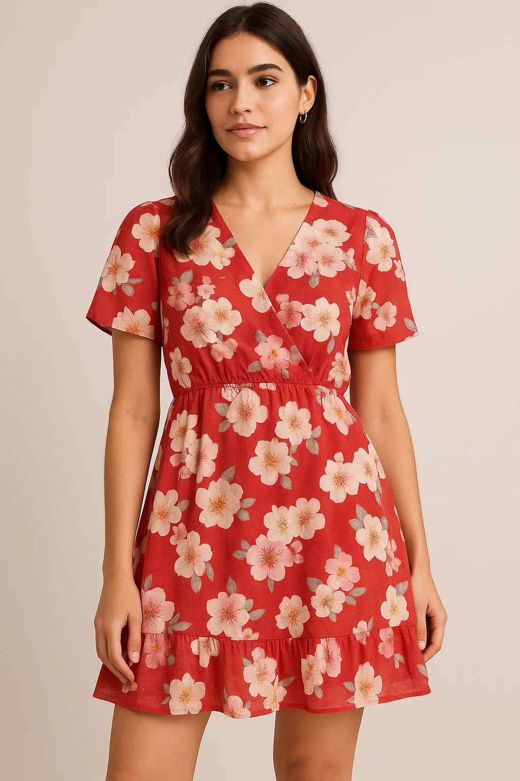 Big Narcissus Multi Colour Flower Digital Printed Fabric - Pure Cotton