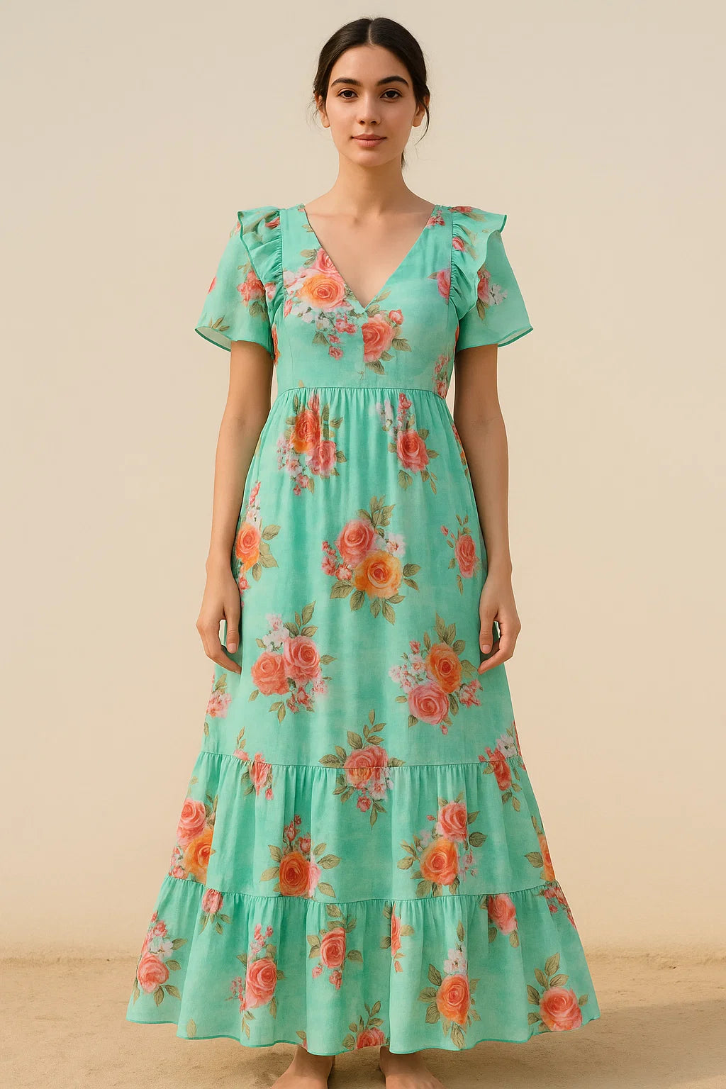 Beautiful Wite Orchid Flower Digital Printed Fabric - Pure Cotton