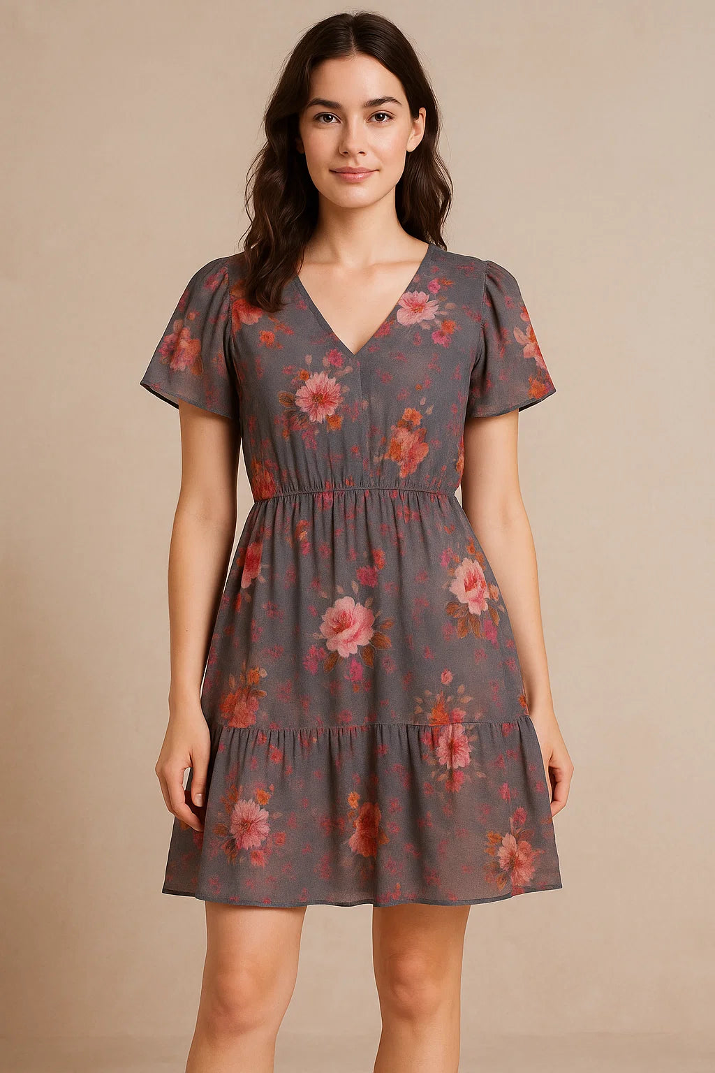 Morden Peony Watercolour Art Digital Printed Fabric - Pure Cotton