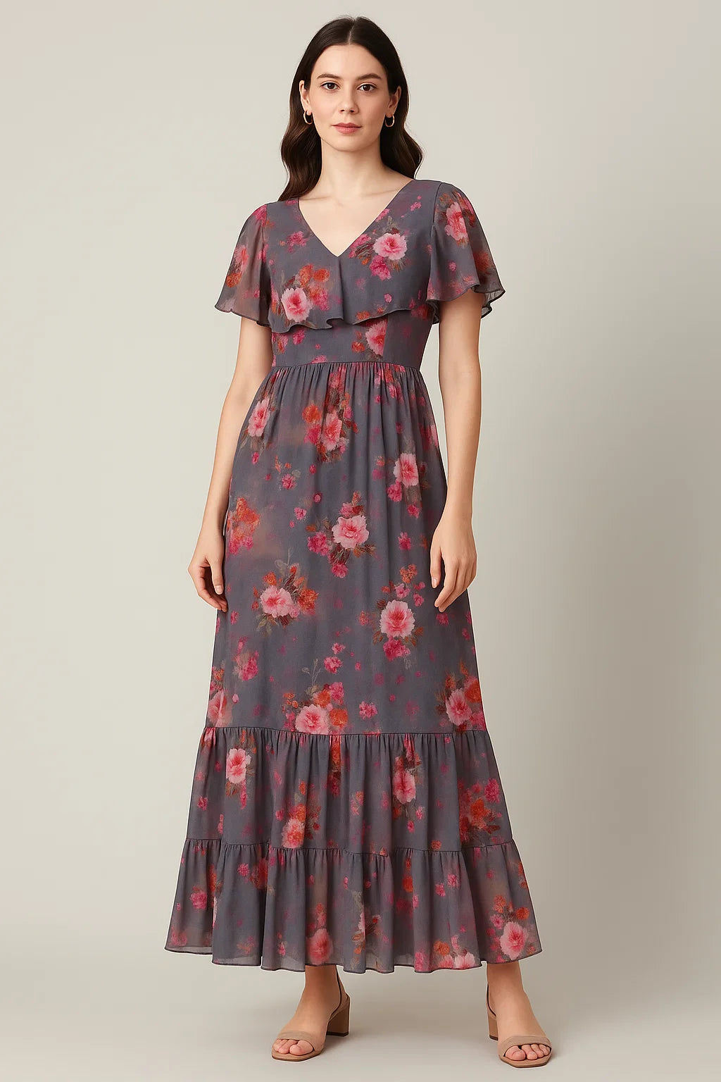 Morden Peony Watercolour Art Digital Printed Fabric - Pure Cotton