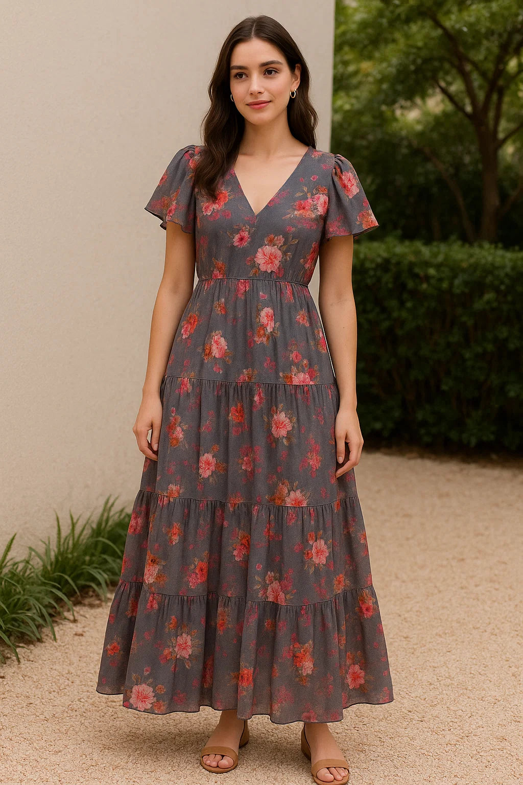 Morden Peony Watercolour Art Digital Printed Fabric - Pure Cotton