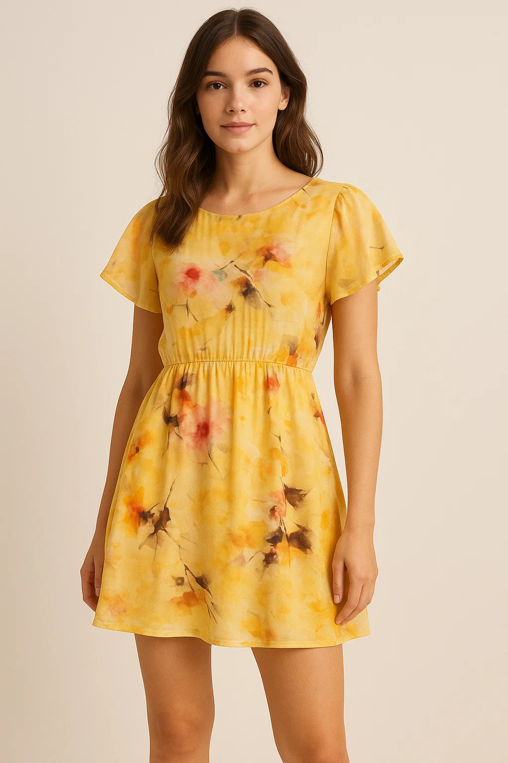 Coolest Watercolour Paper Art Of Flower Digital Printed Fabric - Pure Cotton