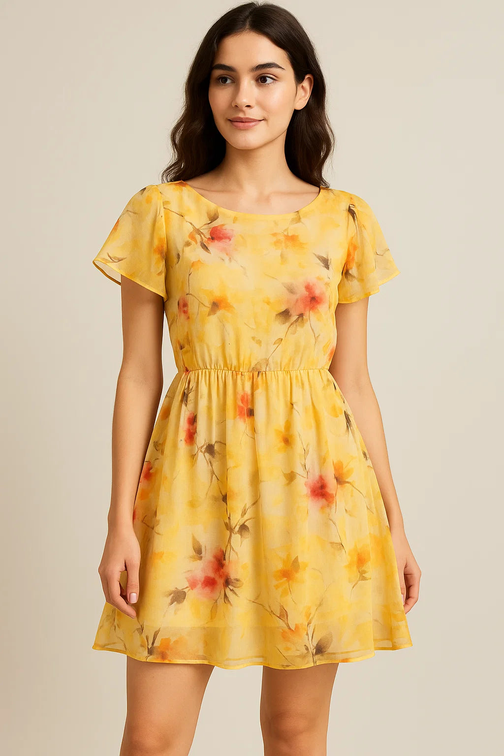 Coolest Watercolour Paper Art Of Flower Digital Printed Fabric - Pure Cotton