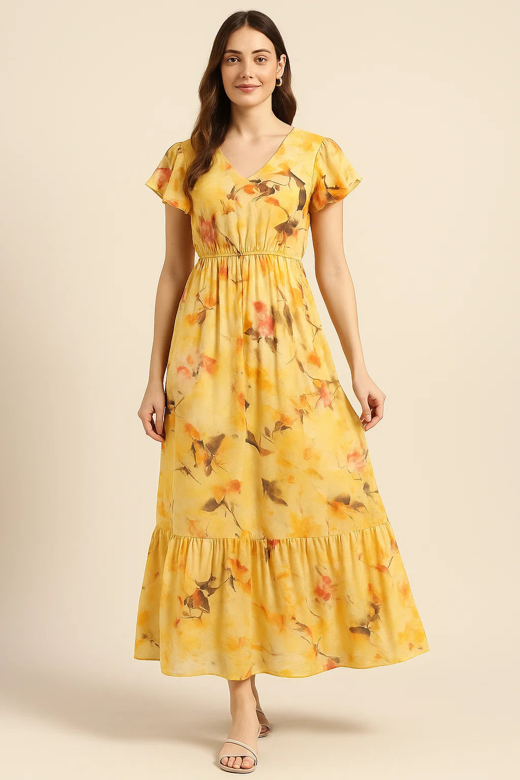 Coolest Watercolour Paper Art Of Flower Digital Printed Fabric - Pure Cotton