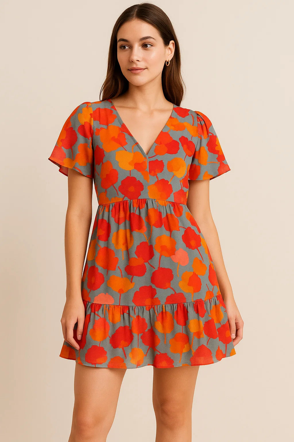 Watercolour Spotted Random Multicolour Flower Digital Printed Fabric - Pure Cotton