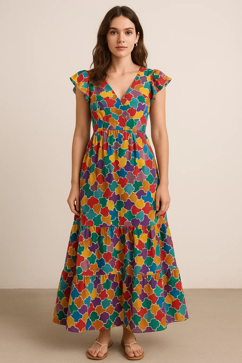 Colourful Marble Abstract Art Digital Printed Fabric - Cotton