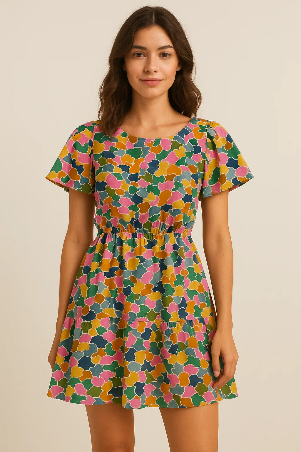 Seamless Rainbow Marble Art Digital Printed Fabric - Cotton