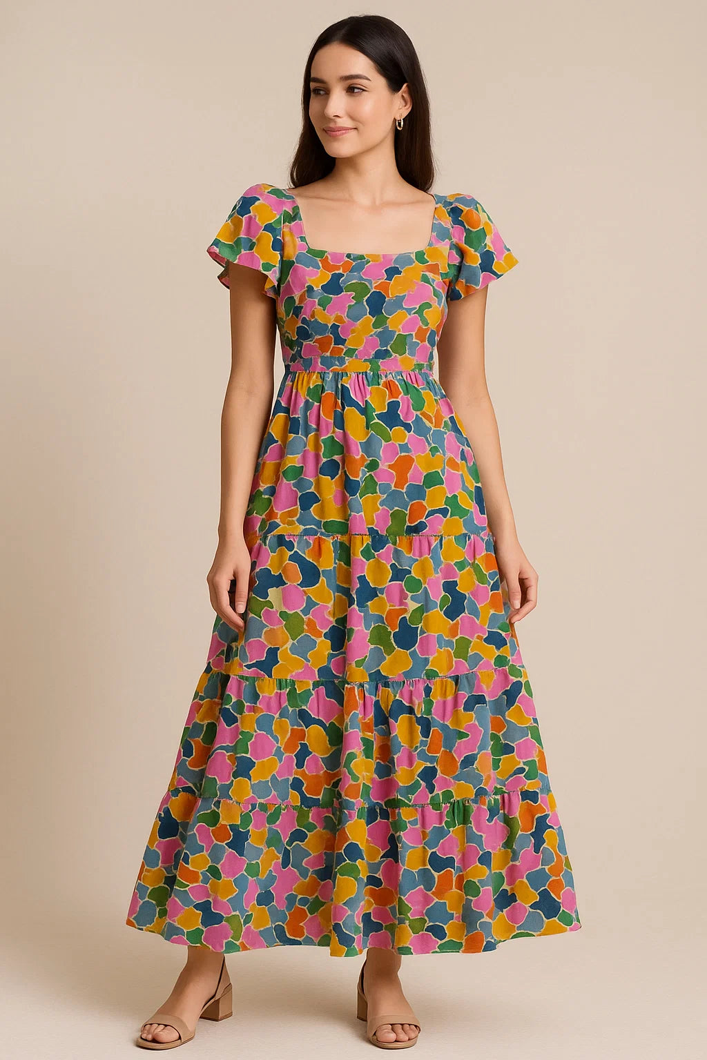 Seamless Rainbow Marble Art Digital Printed Fabric - Cotton