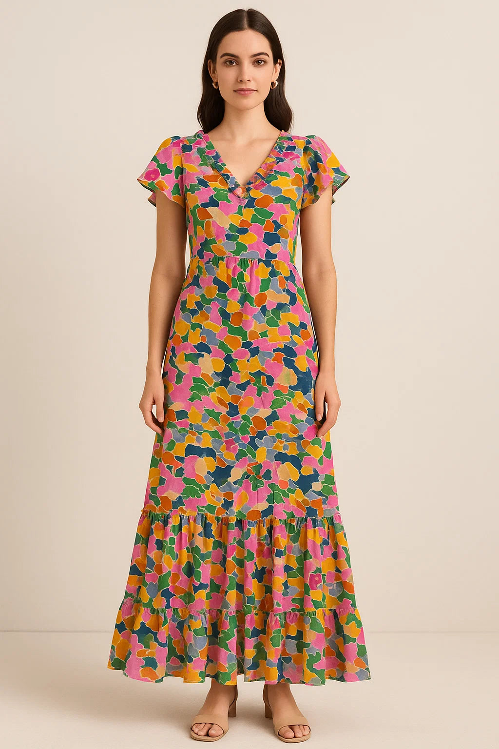 Seamless Rainbow Marble Art Digital Printed Fabric - Cotton