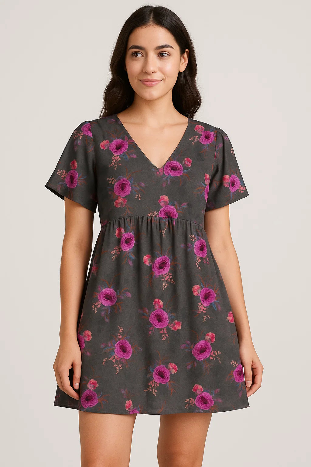 Lovely Peony With Wax Flower Digital Printed Fabric - Cotton