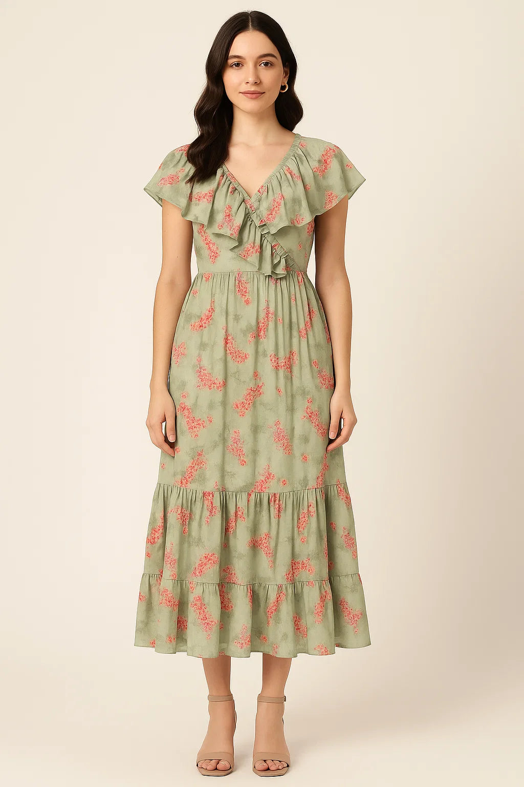 Lovely Purple Violet Flower Digital Printed Fabric - Cotton