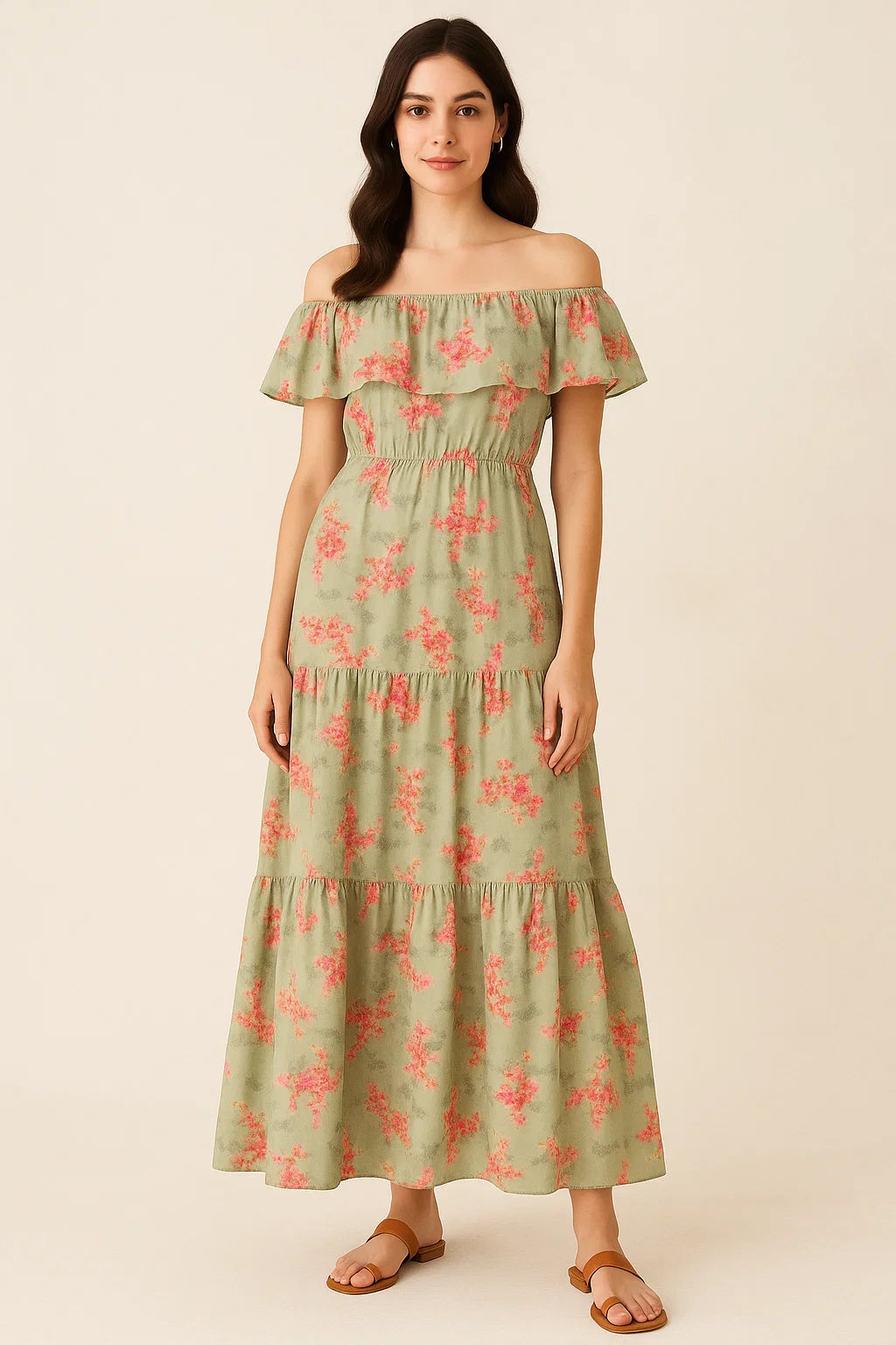 Lovely Purple Violet Flower Digital Printed Fabric - Cotton