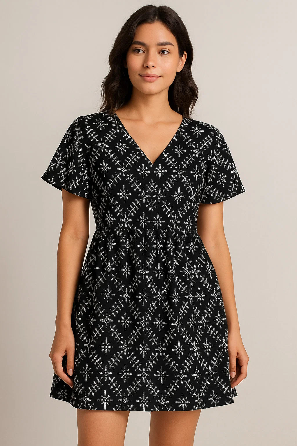 Morden Digital Art Of Doted Lining Digital Printed Fabric - Cotton