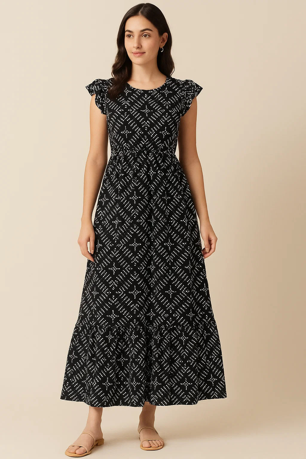 Morden Digital Art Of Doted Lining Digital Printed Fabric - Cotton