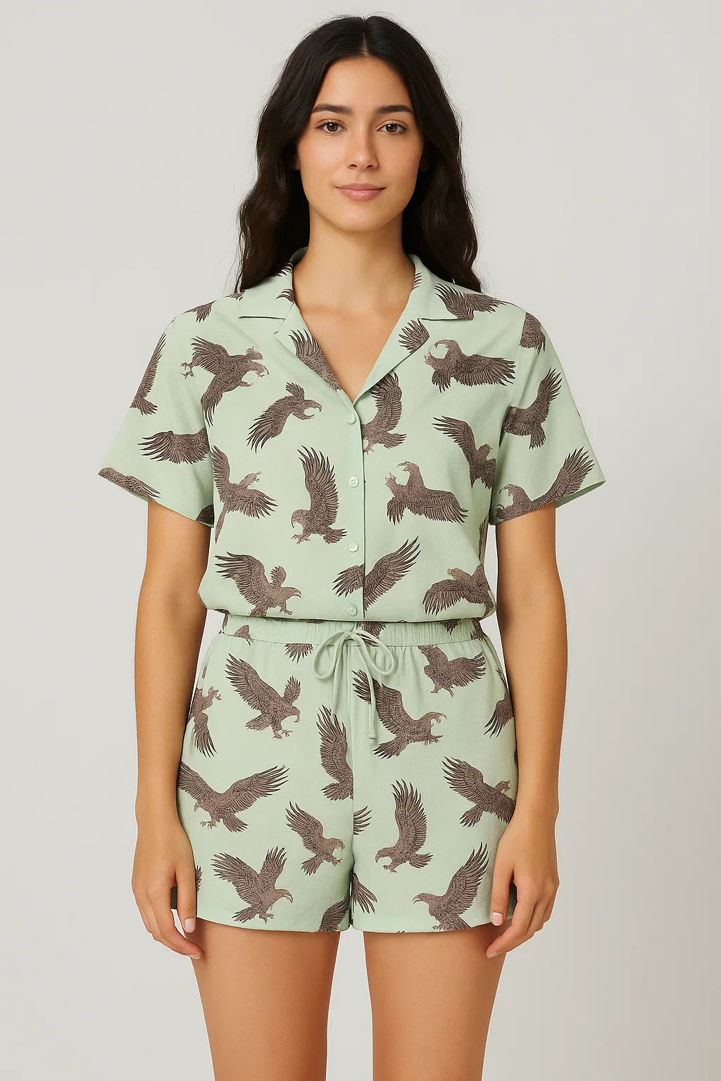 Seamless Eagle Bird Pattern Digital Printed Fabric - Cotton