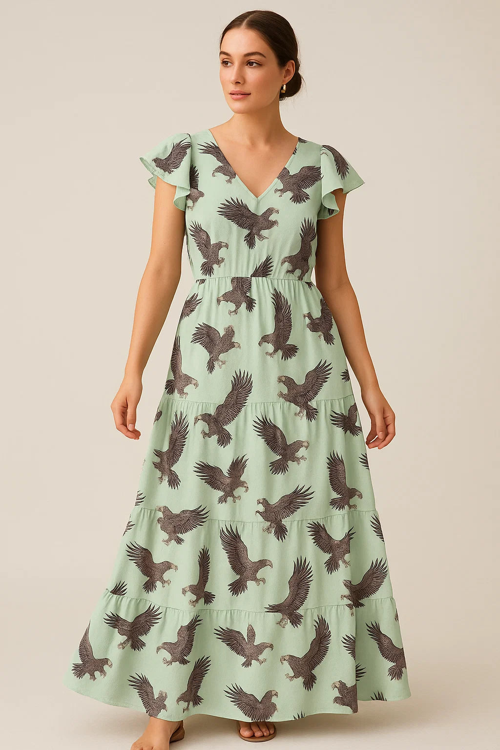 Seamless Eagle Bird Pattern Digital Printed Fabric - Cotton