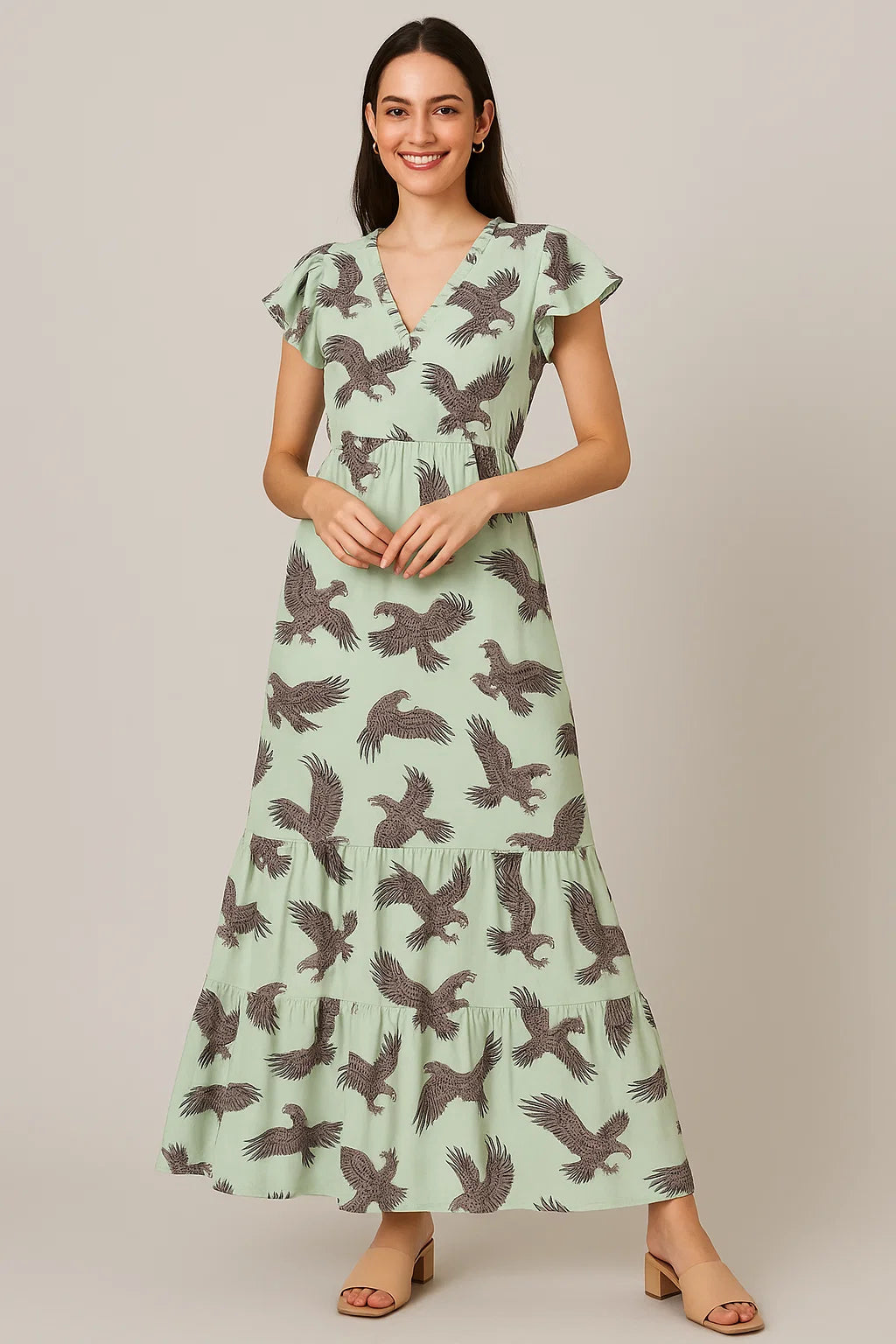 Seamless Eagle Bird Pattern Digital Printed Fabric - Cotton