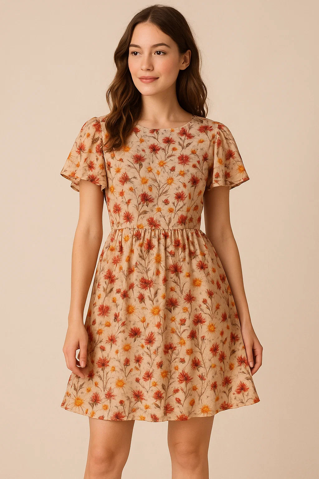 Daisy Branch Of White Flower Digital Printed Fabric - Cotton