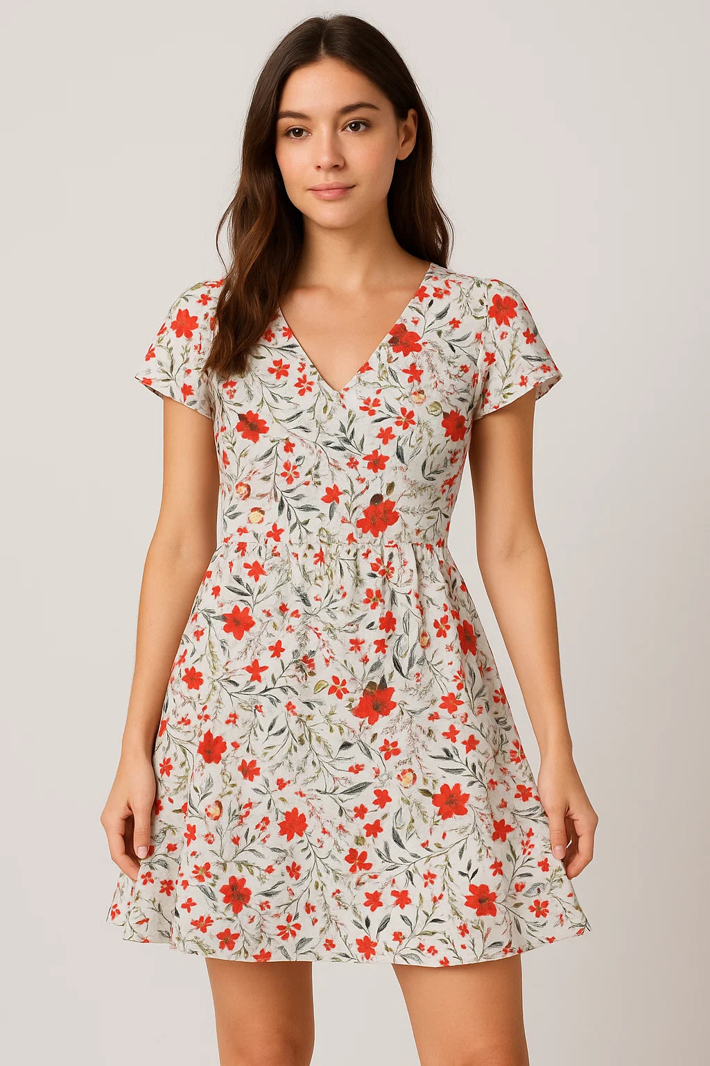 Jungle Wally Of Flower With Humming Bird Digital Printed Fabric - Cotton