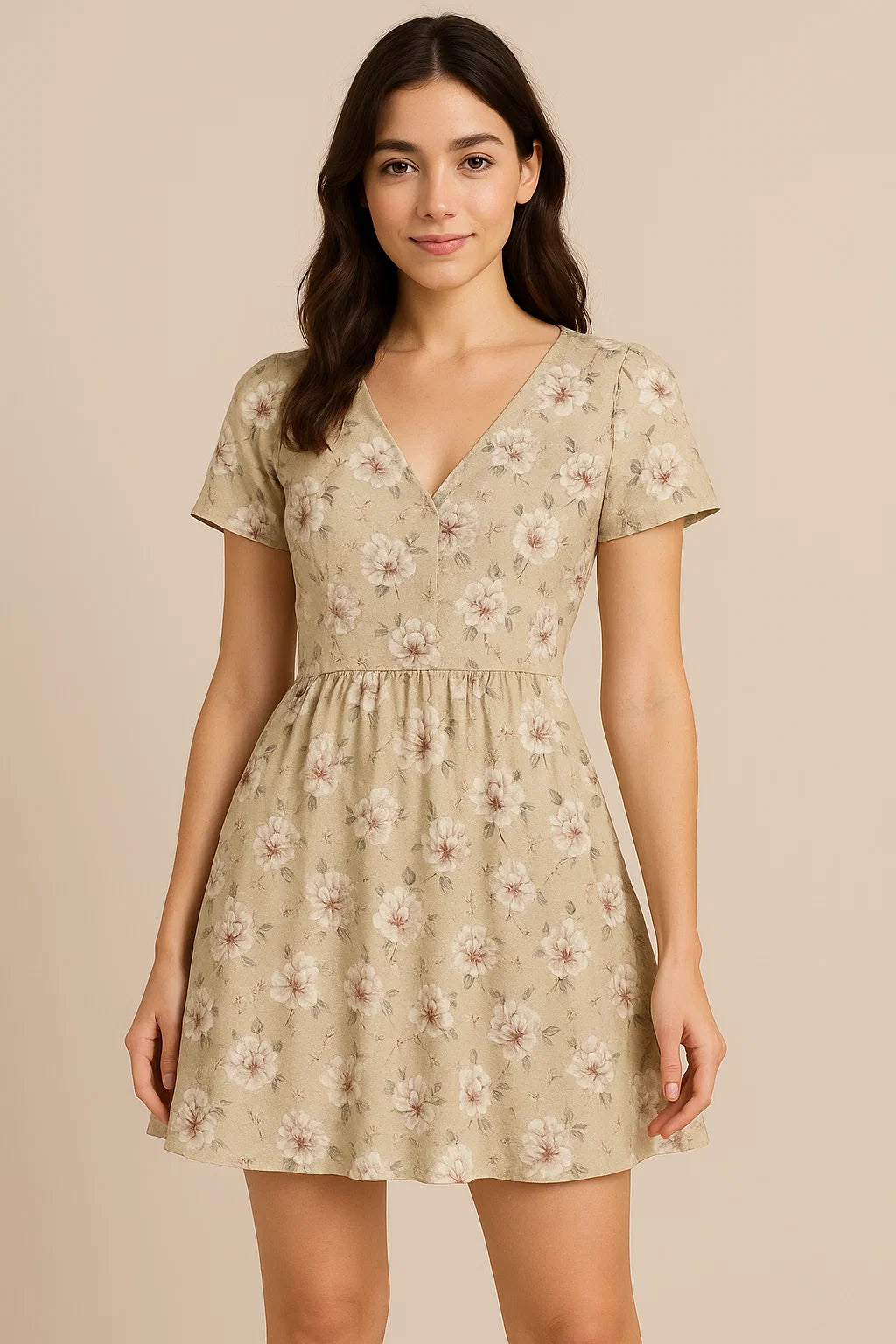 Greek Camelia Roses Digital Printed Fabric - Cotton