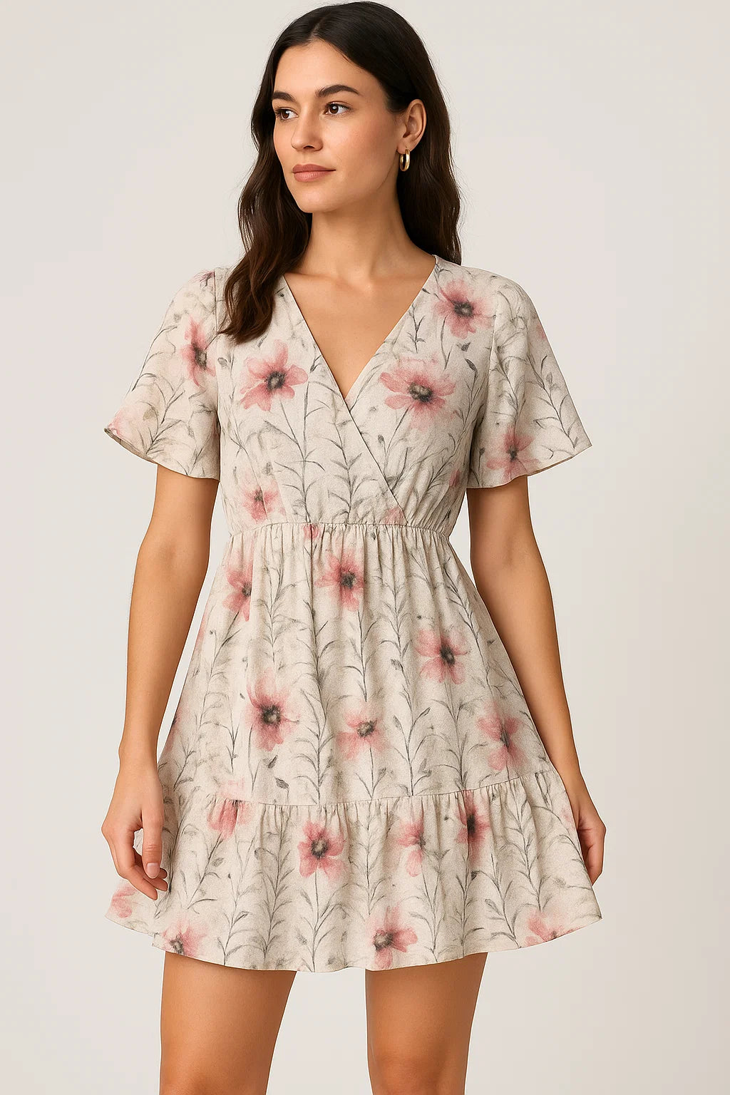 Big Flower Purple Orchid Digital Printed Fabric - Cotton